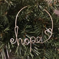 “Hope” Wire Ornament - Silver