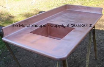 Custom Welded Copper Countertop with integrated sink, welded / Location: Long Beach, CA
