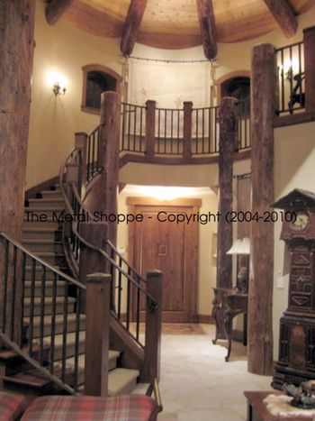 Forged Iron / Fabricated Rustic Stair Railing and Guard Rails / Location: Shaver Lake, CA
