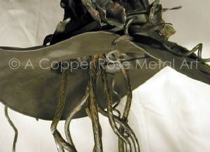 Welded Steel Sculpture - Steel Witch Hat - Artist:  Debra Montgomery - A Copper Rose Metal Art   www.acopperrose.com
