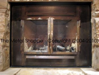 Custom Forged/Fabricated Iron and Copper Fireplace Surround and "Faux" Doors for gas insert 4
