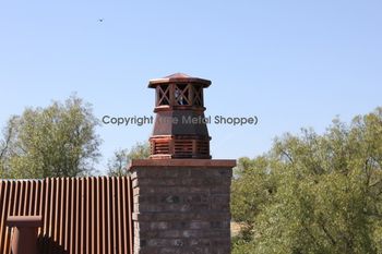 Custom copper chimney pot with copper chase top; 1 of 2 - Location: Los Olivos, CA
