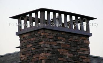 Arts and Crafts Style Copper Chimney Top - Close up / Location: Fresno, CA
