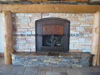 Custom Forged/Fabricated Iron and Copper Fireplace "Faux" Doors for gas insert / Location: Kingsburg, CA
