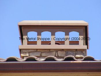 Mission Style Copper Chimney Topper. / Lccation: Chowchilla, CA
