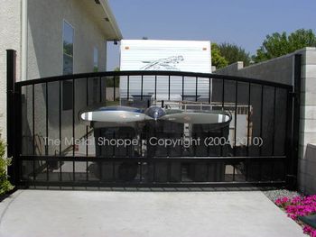 Custom Iron Gate with Airplane Propeller Location: Fresno, CA

