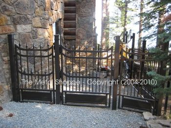 Custom Forged and Fabricated Side Yard Fence and Gate for Dog Run / Location: Shaver Lake, CA
