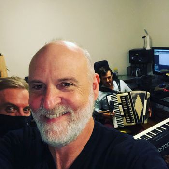 In the studio with Kyle and Dale (peeking)
