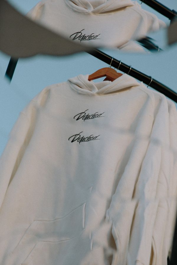 White embroidered online hoodie