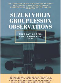Suzuki Violin Group Lesson Observation-taught by Ms. Jennifer Louie