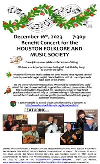 Houston Folklore & Music Society - Benefit Concert
