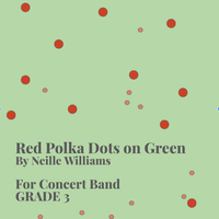 Red Polka Dots On Green by nwilliamscreative