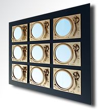 Prevail - Turntable Mirror Wall Sculpture - gold/black