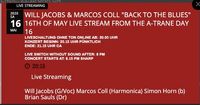 Live Streaming • Will Jacobs & Marcos Coll - "Back to the Blues"