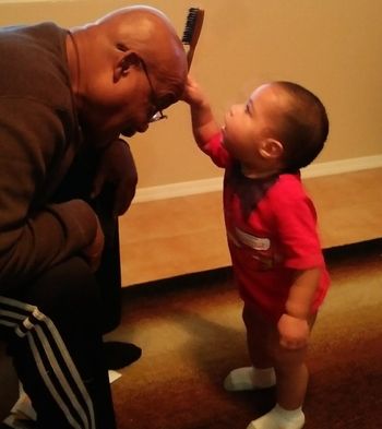 with grandson
