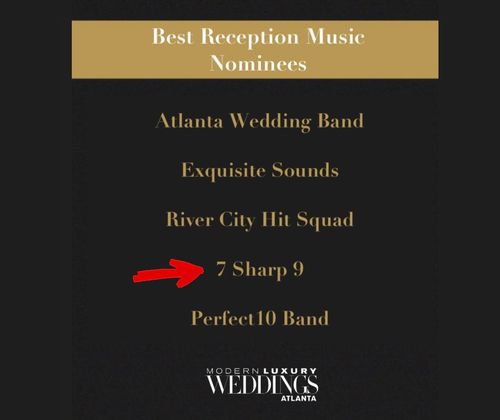 2023 Nomination for Best Reception Music from Modern Luxury Weddings Atlanta