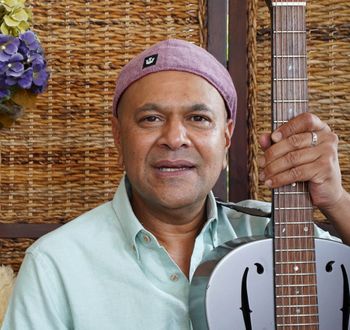 CatTrick Band: Stan with His Resonator Guitar
