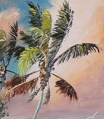 'Tropical Beach' Close up of Coconut Palm (SOLD)
