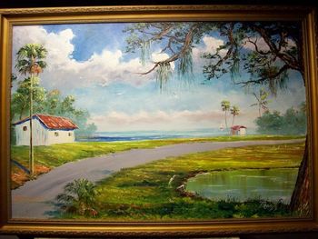 "Florida Dreamin" 24 by 36" Oil on Masonite Board. Palette Knife & brush. July 16th 2008 (SOLD - Collector from Parkland, Florida)
