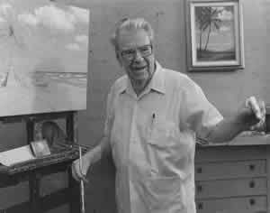 AE Backus. Mazz considers Beanie Backus to be the Greatest Florida Landscape Painter. Mazz used to visit him during the 1980's. "I was always amazed and awed by his wonderful paintings & talent. I often reflect upon the visits to his house,his kindness and meeting many friendly people there".
