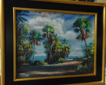 "Old Days on A1A Florida" 16 by 20" Oil on Board, Jan 8th 2023.  (ORIGNAL is Available)  Or you can  Buy a Framed  or Unframed Print Here! 
