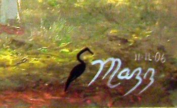 Signed w/knickname, black egret logo & inscribed date
