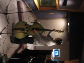 Jonny Bowler tracking bass with Stink playing in the other room.
