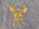 Gold skull Light Blue T