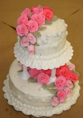 Fondant Wedding Cake/Fondant Roses
