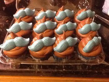 Blue Mustache Cupcakes
