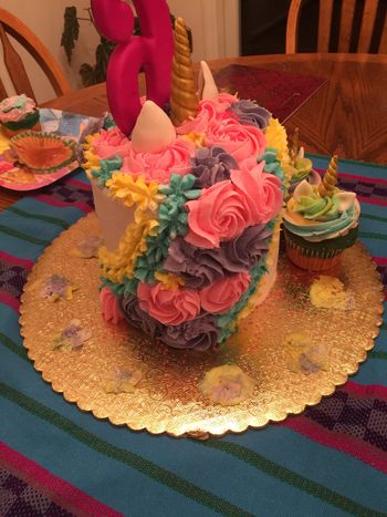 Back of unicorn cake
