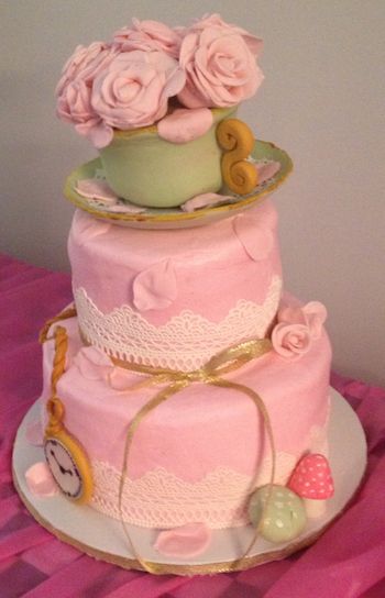 Alice In Wonderland Baby Shower Cake
