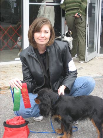 Showing off-leash Stormi's Pretty Penny won 2nd place in the Rally Advanced (RA) class, her 2nd leg.
