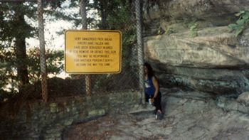 Chris at Starved Rock State Park. This is why you shouldn't drink beer in the park.
