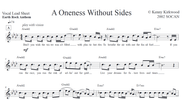 "A Oneness Without Sides" - Lead sheet, 3 pgs