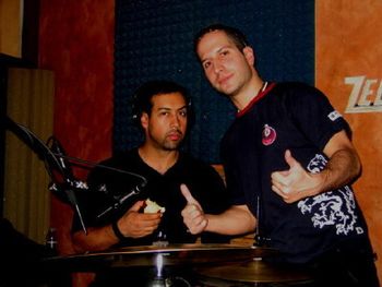 Recording with drummer Antonio Sanchez.
