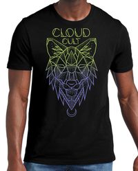 NEW! Geometric Wolf Organic T-Shirt - Black