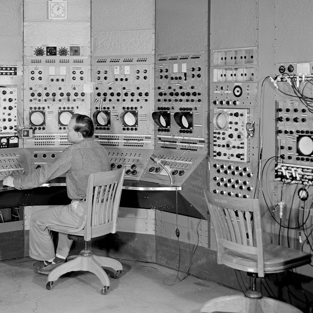 Bevatron main control room with robert richter building 51 photograph taken 229861