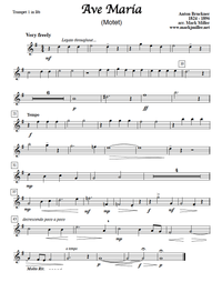 Ave Maria by Anton Bruckner arranged for Brass Quintet by Mark Miller. -------------------  ***PDF for INSTANT DOWNLOAD***