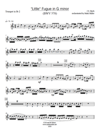 "Little" Fugue in G minor by J.S. Bach -------- arranged for brass quintet by Mark Miller --- ***PDF for INSTANT DOWNLOAD***