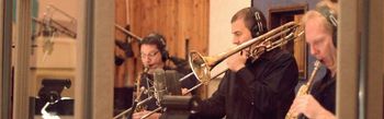 The Horns: (L to R) Anton Denner - tenor sax, Mark - trombone, Cliff Lyons - soprano sax
