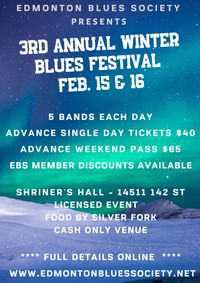 3rd Annual Winter Blues Festival - Sunday, February 16,, 2020