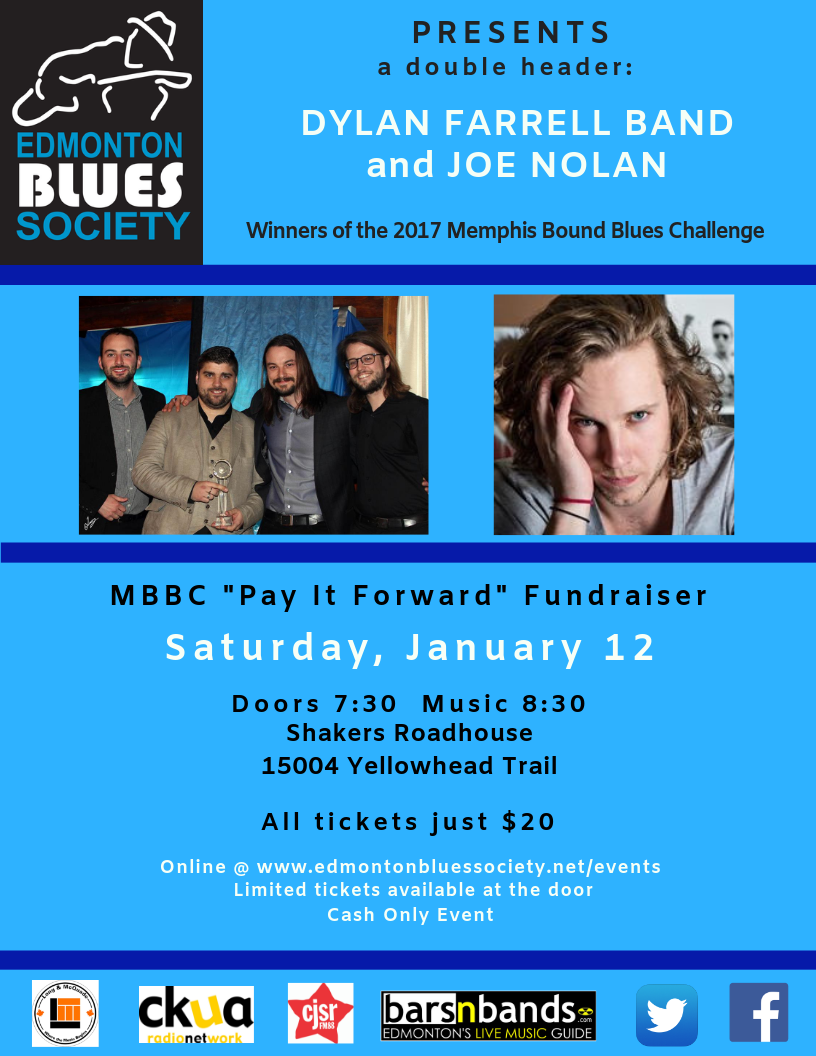DYLAN FARRELL BAND & JOE NOLAN Shakers Roadhouse Jan 12, 2019, 830PM