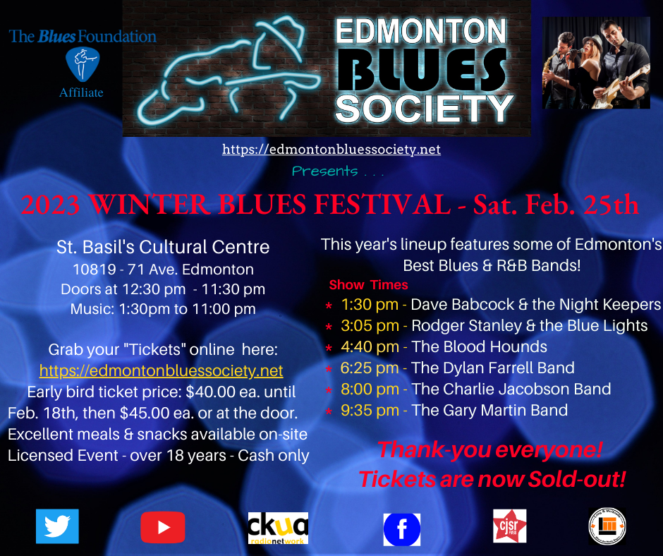 Edmonton Blues Society EBS Winter Blues Festival History Pages
