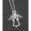 Guardian Angel Pave Silver Plated Necklace