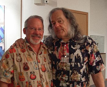 Kev and David Lindley after Orcas Center Show
