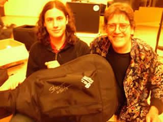 Steve had to sign his guitar bag.
