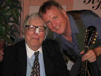 With Ray Bradbury at the closing night of Falling Upward at Theatre West, 2007
