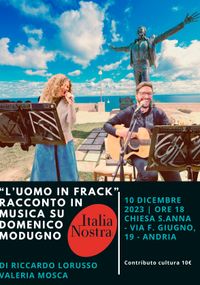 Riccardo Lorusso con Valeria Mosca: l’uomo in grado, racconto musicale su Domenico Modugno 