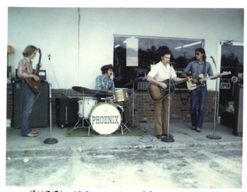 This was the beginning of a country music odyssey for Rainbow, Bingo, and Boogie...Fly was already country :) The Phoenix at the D&D shopping center in Okeechobee, FL summer of 1973. That is the same '69 Telecaster I was playing recently at the Orange Blossom Opry...37 years later :o) From left: Darrell Dawson, Howard Folcarelli, Fly Hornsby, Bob Melton.
